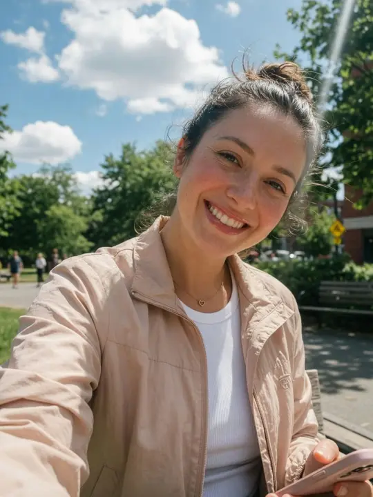 Före: originalselfien som användes i exemplet för Superbilsflex